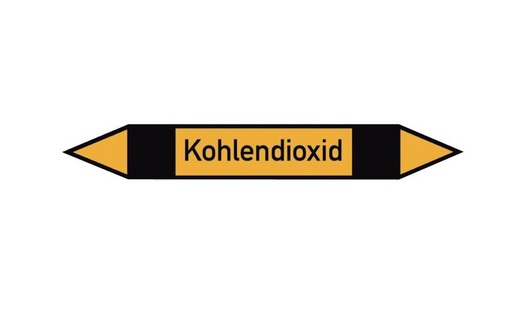 Rohrleitungskennzeichnung, 37 x 270 mm, Kohlendioxid, VPE: 5 Stk