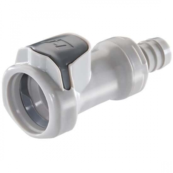 Schnellkupplungskörper, Polypropylene, 1/2" Schlauchtülle, mit Ventil, VPE = 10 Stück