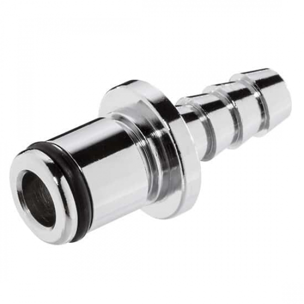 Schnellkupplungsstecker, 5/16 Schlauchtülle , mit Ventil, Messing verchromt, VPE = 10 Stück