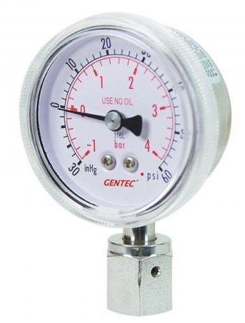 Manometer, Edelstahl, 0-100 psi, UHP, 1/4" zcr female