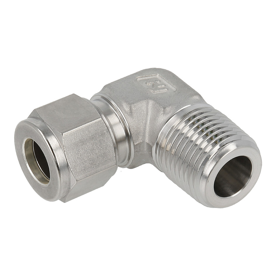 Einschraubwinkel Edelstahl, 6mm Klemmring x 3/8" NPT AG