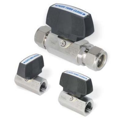 Kugelhahn, Edelstahl, mit Arretierung 110-Serie, max.: 69 bar, NC, 3/8" NPT IG